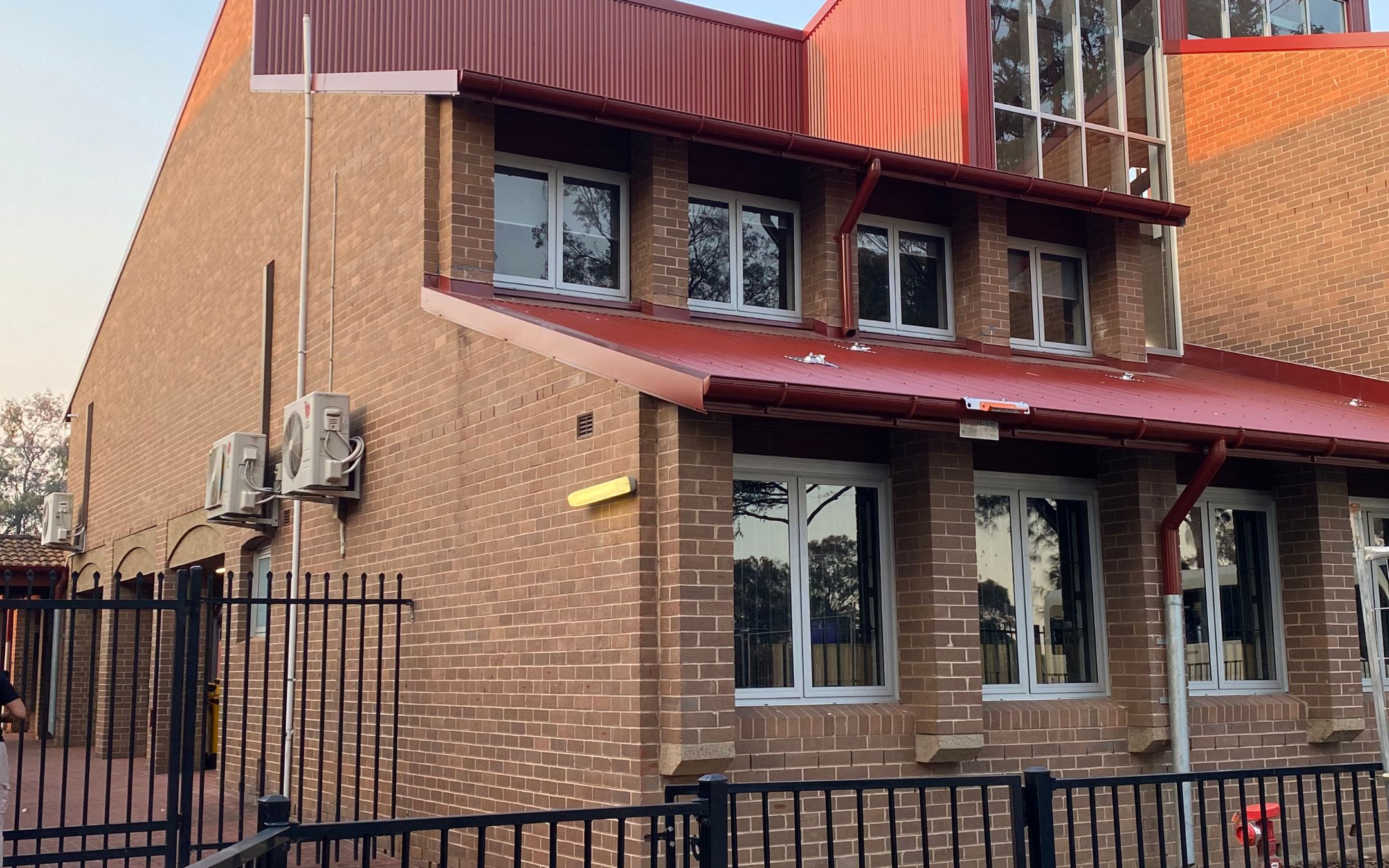 Aluminium window frames fitted and sealed on a residential elevation